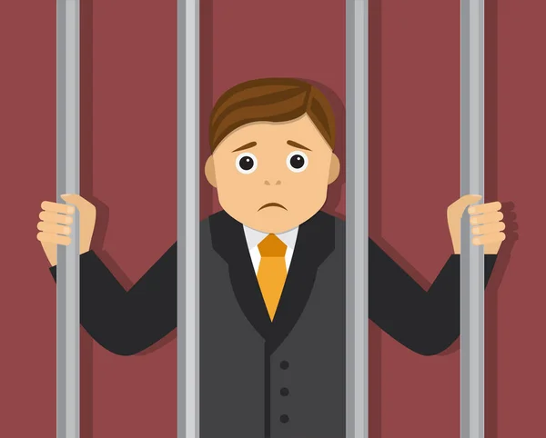 Businessman in a cage — Stock Vector