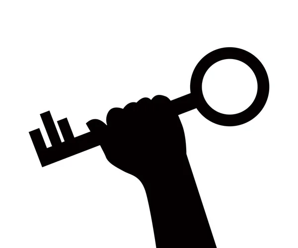 Рука тримає ключ — стоковий вектор