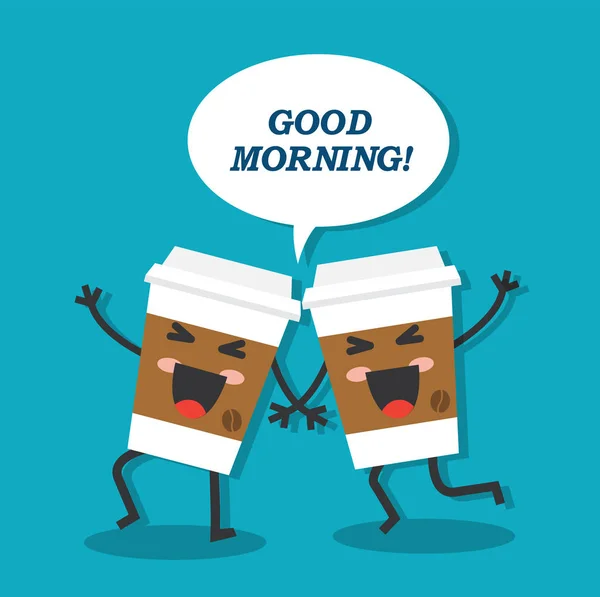 Утро начинается с кофе — стоковый вектор