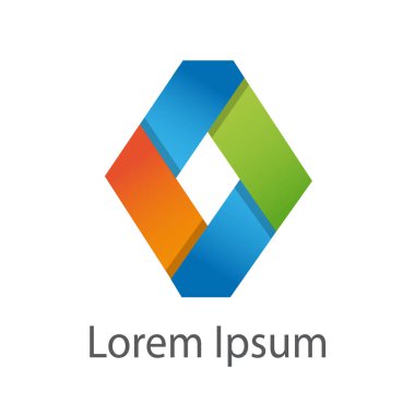 çok renkli elmas amblemi