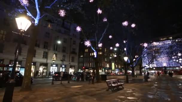 Weihnachtsbeleuchtung, Sloane Square, London — Stockvideo