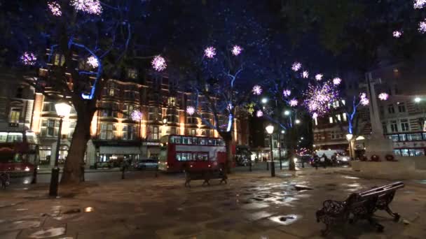 Noel ışıkları ekran, Sloane Square, Londra — Stok video