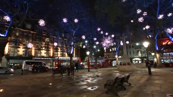 圣诞灯显示，斯隆广场，伦敦 — 图库视频影像