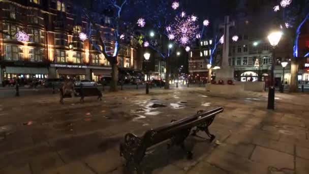 クリスマス ライト表示、スローン ・ スクエア、ロンドン — ストック動画