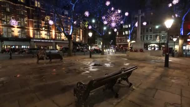 Noel ışıkları ekran, Sloane Square, Londra — Stok video