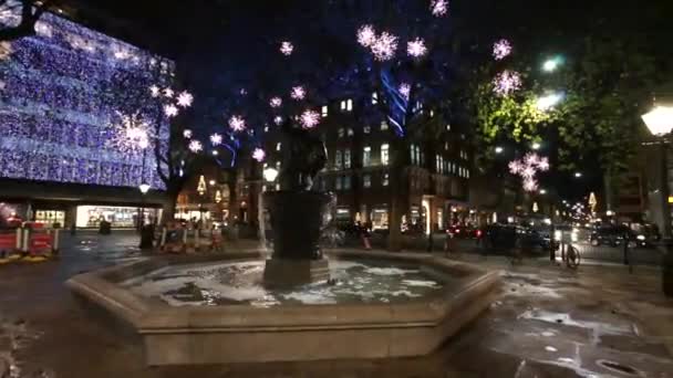 圣诞灯显示，斯隆广场，伦敦 — 图库视频影像