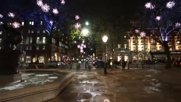 Різдвяні вогні дисплей, площі Слоун-сквер, Лондон — стокове відео