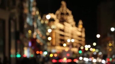 Gece Harrods görünümü, en ünlü lüks mağaza, mağaza Noel 