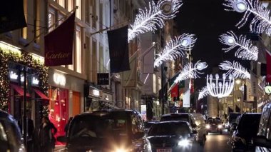 Noel ışıkları ekran Bond Street Londra aç