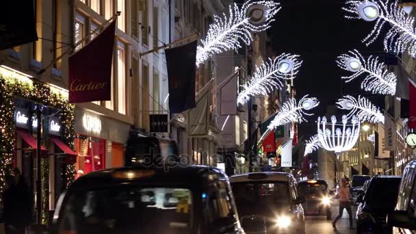Mostra delle luci di Natale su Bond Street a Londra — Video Stock