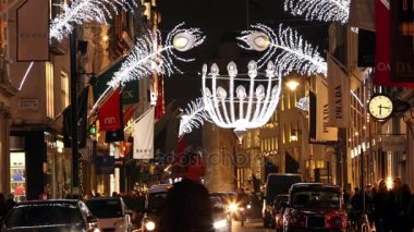 Noel ışıkları ekran Bond Street Londra aç
