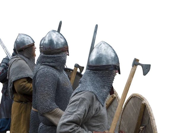Mittelalterliche Ritterschlacht auf dem Feld, isoliert — Stockfoto