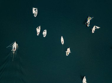 Hava dron landcape ile yatlar