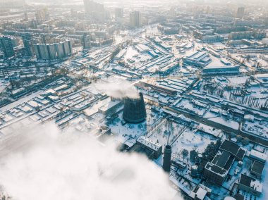 Santral endüstriyel hava dron görünümüne