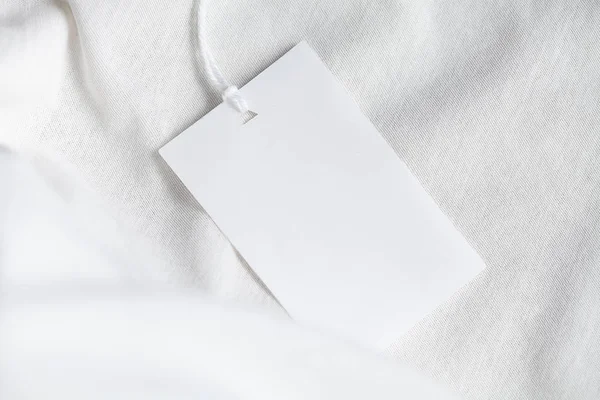 Clothes label tag blank white mockup — Stock Photo, Image