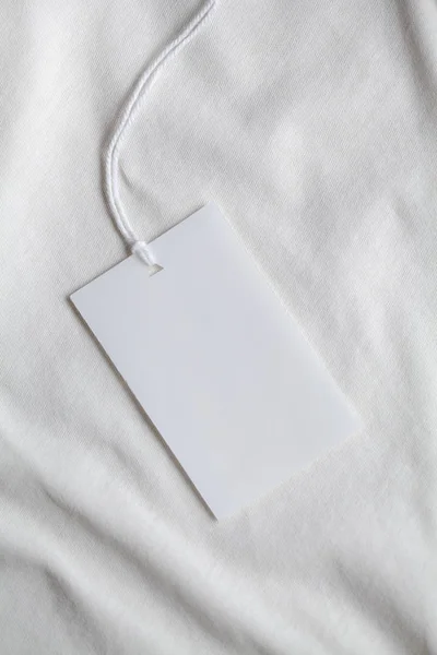 Clothes label tag blank white mockup — Stock Photo, Image