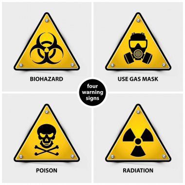 set of warning signs clipart