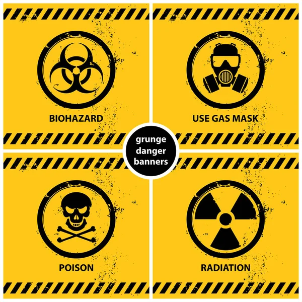 grunge tehlike afiş kümesi
