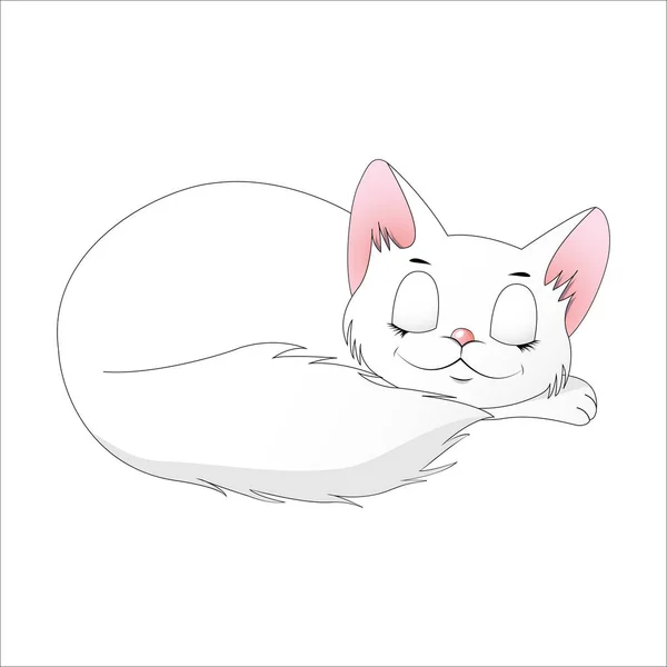 Sleeping cartoon cat — Stock Vector