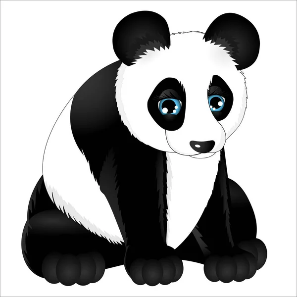 Bonito Panda Personagem Desenho Animado — Vetor de Stock