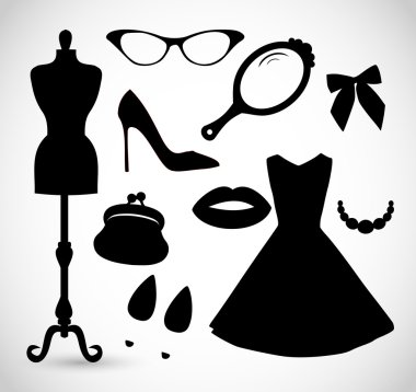 Vektör kadın Icon set