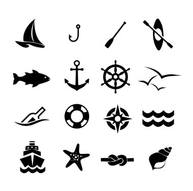 Vektör deniz Icon set