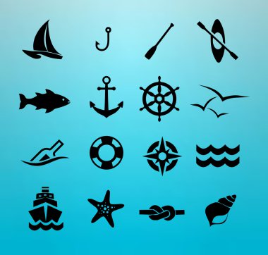 Vektör deniz Icon set