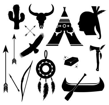 Apache, vektör Hint Icon set 