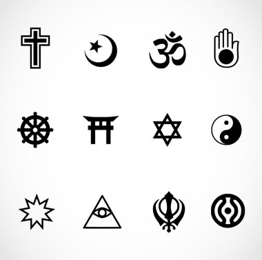 Vektör Dünya Dinleri işaretleri Icon set