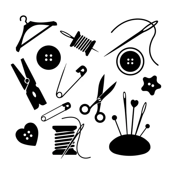 Ensemble d'icônes de couture vecteur — Image vectorielle