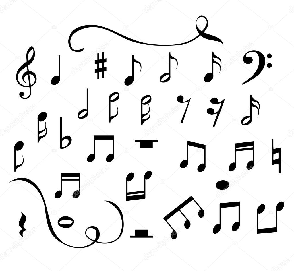Set of music notes vector 