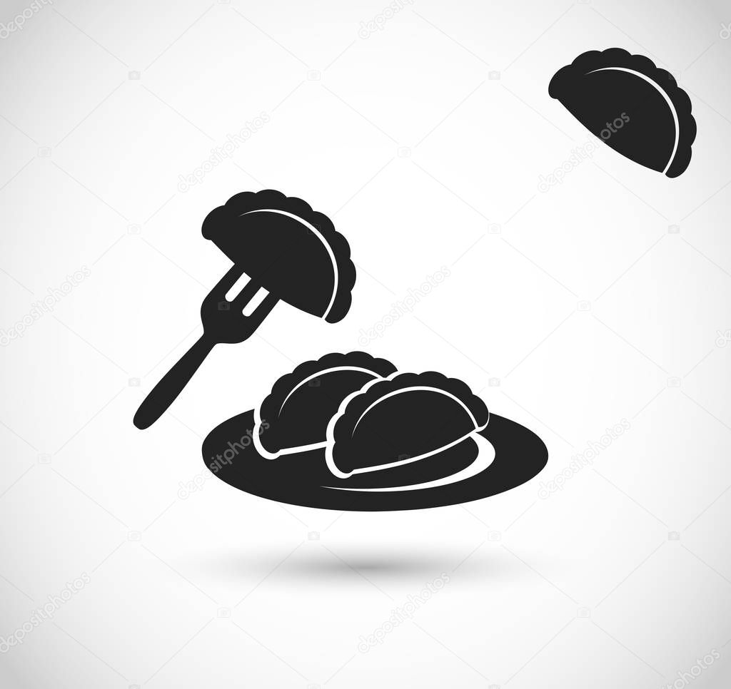 Dumplings icon vector 