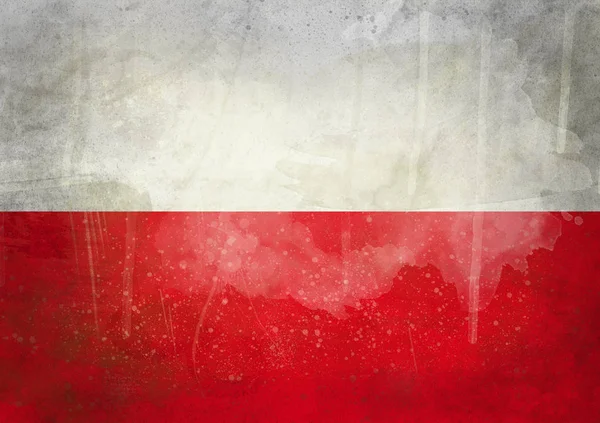 Polska flaga grunge vintage sztuka — Zdjęcie stockowe