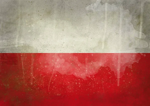 Polska flaga grunge vintage sztuka — Zdjęcie stockowe