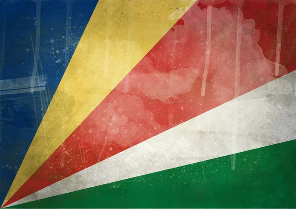 Bandeira grunge das Seychelles — Fotografia de Stock