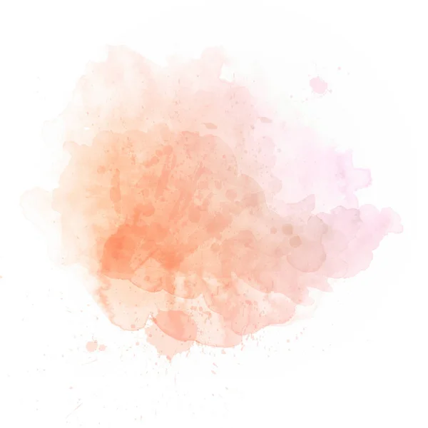 Salmon pink watercolor splash — Stock Photo, Image