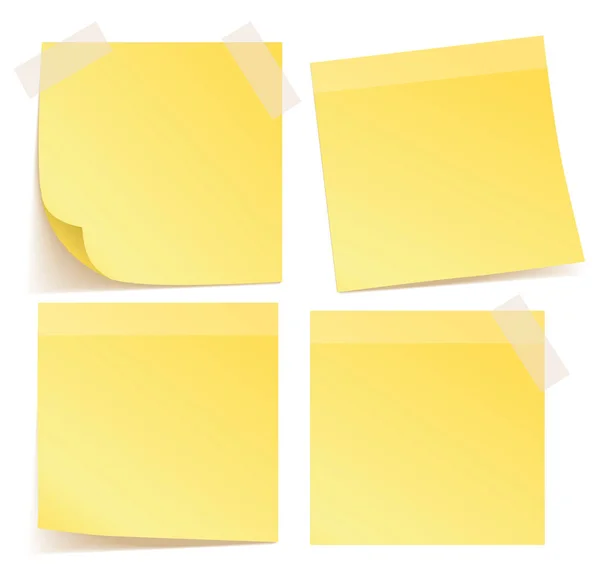 Set di post adesivi vettoriale giallo — Vettoriale Stock