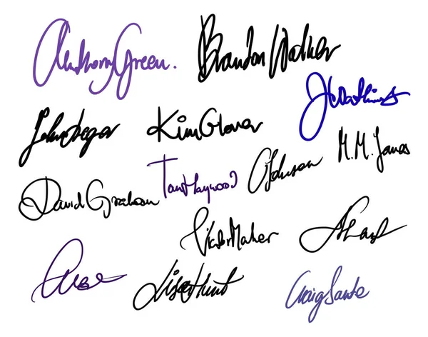 Différentes signatures de type ensemble vecteur — Image vectorielle