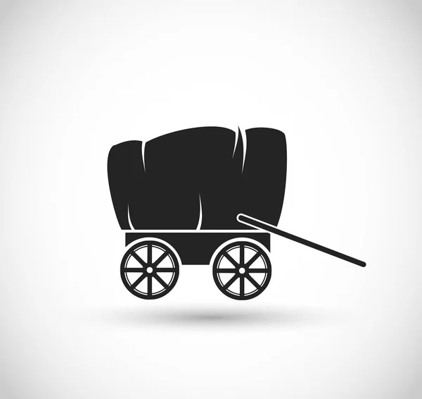 Stagecoach / Wagon forme Wild West icône vecteur — Image vectorielle