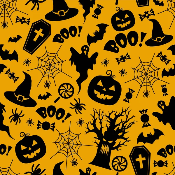 Hermoso patrón sin costura de Halloween VECTOR — Vector de stock