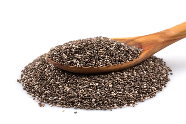 Chia seeds in wooden spoon — Stock Photo, Image