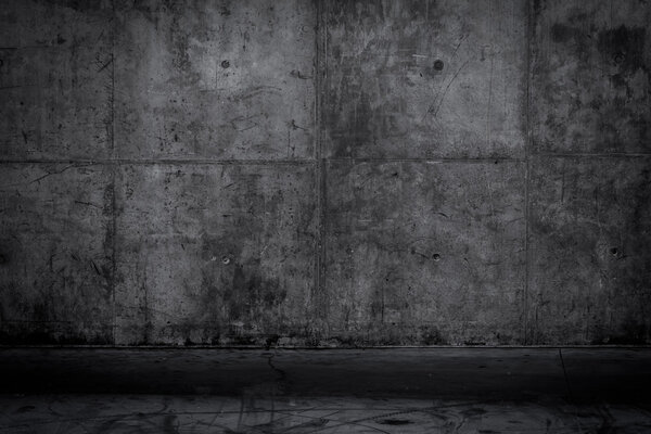 Grungy and smooth bare concrete wall