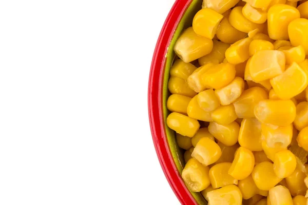 Sweet canned corn in bowl — Stock Photo, Image