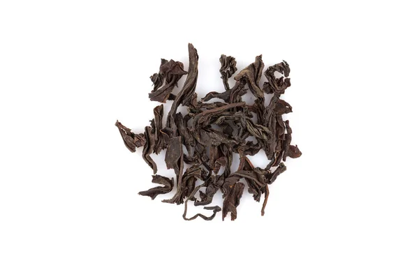 Black Dry Tea Leaves Isolated White Background — Stock Photo, Image