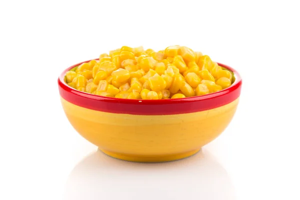 Sweet canned corn in bowl — Stock Photo, Image