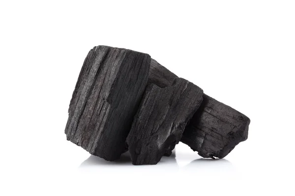 Hardwood węgiel węgla izolowany — Zdjęcie stockowe