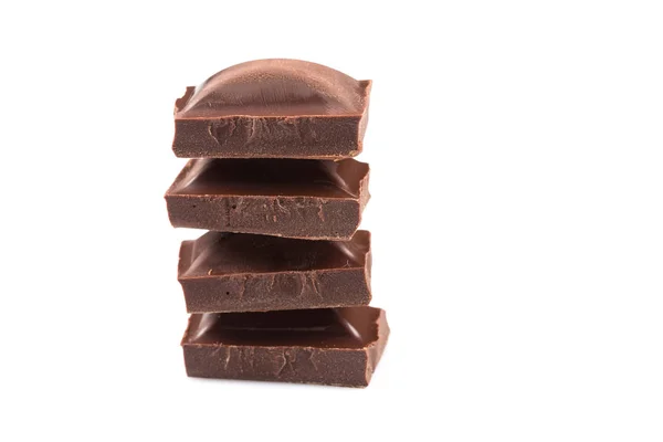 Stack of chocolate pieces — Stock Photo, Image