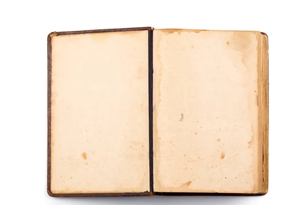 Open Old Book Blank White Background — Stock Photo, Image