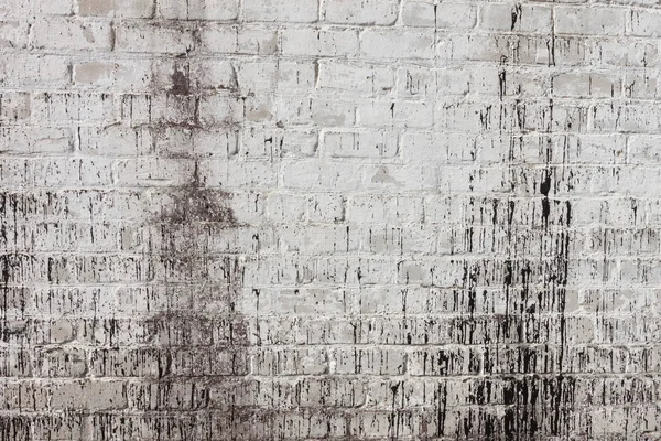 Grungy Τούβλο Λευκό Βρώμικο Τοίχο Υφή Φόντου — Φωτογραφία Αρχείου