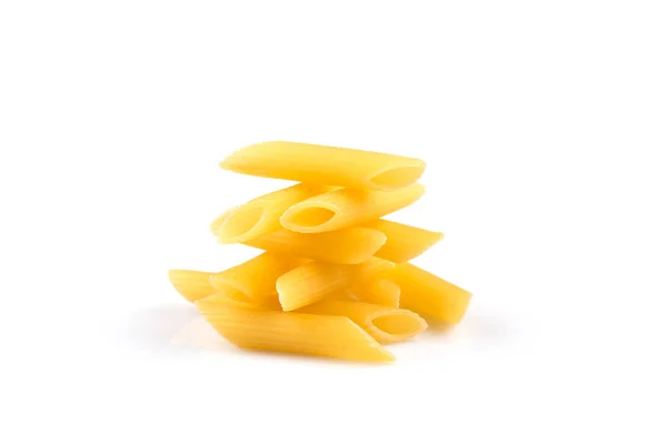 Pile Penne Pasta Balance White Background — Stock Photo, Image